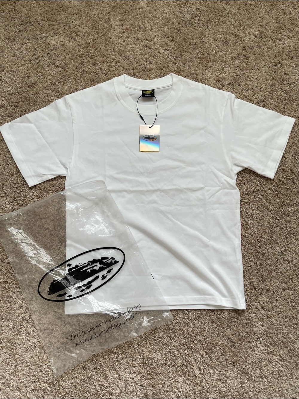 Corteiz Plain White Tee Size Medium New With Tags